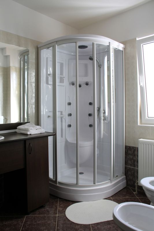 Shower with Clear Glass Panel
