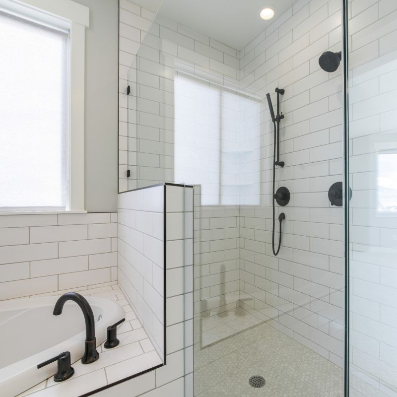 Shower with Space-Efficient Fixtures